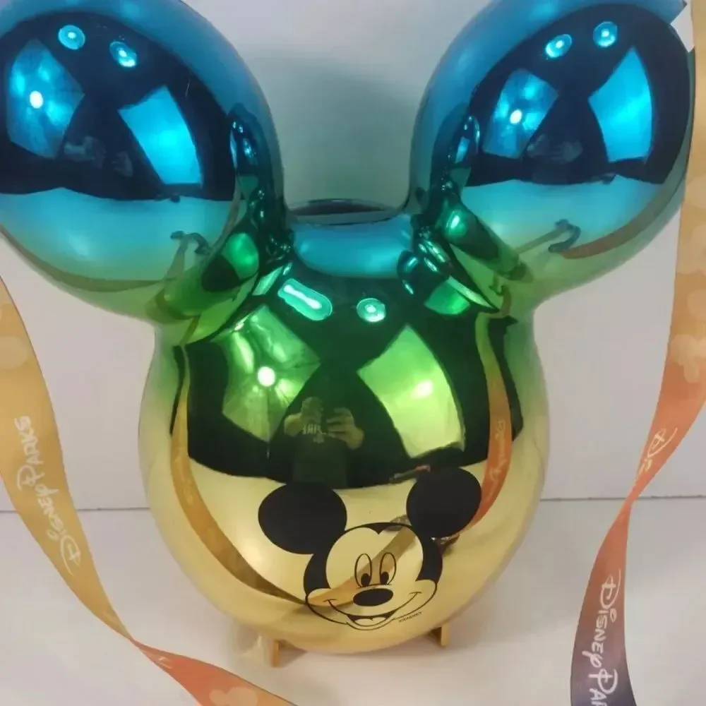 NEW! Disney Balloon Mickey-head Popcorn Bucket Metallic Blue, Green Gold Ombre